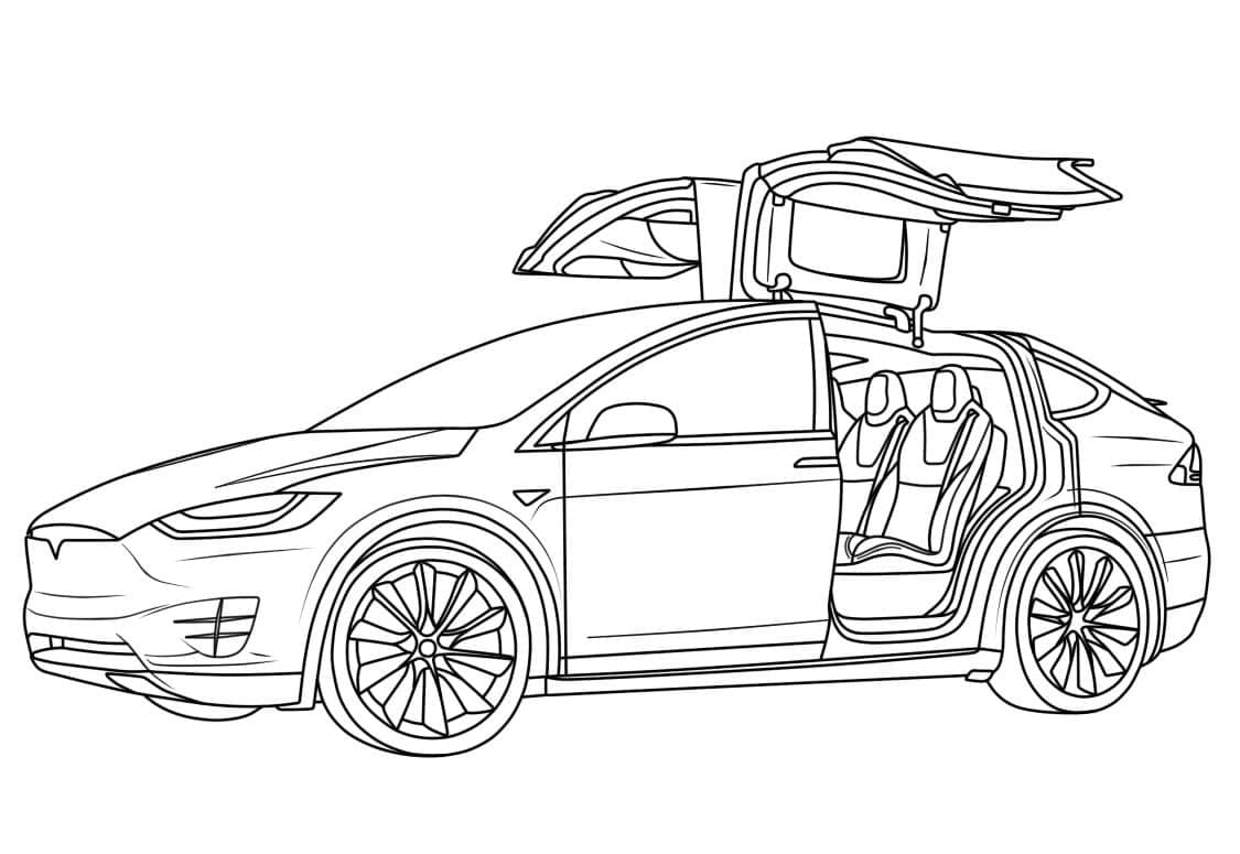 Tesla roadster coloring page