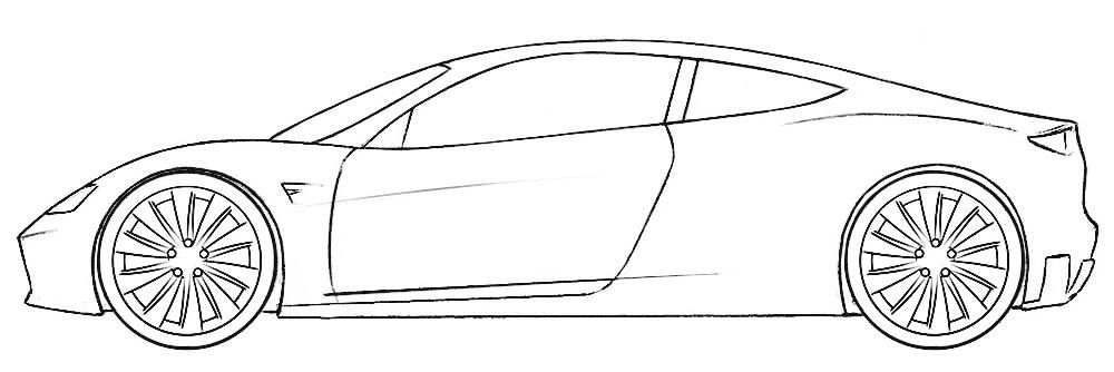 Tesla roadster coloring page