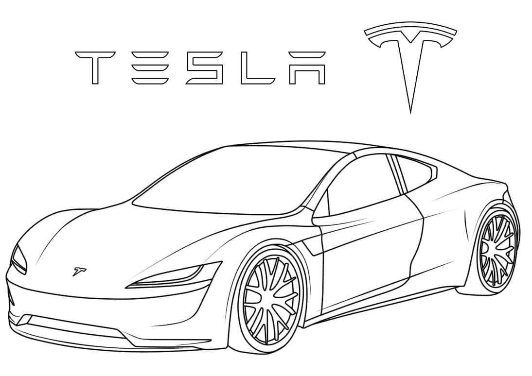 Tesla roadster coloring page