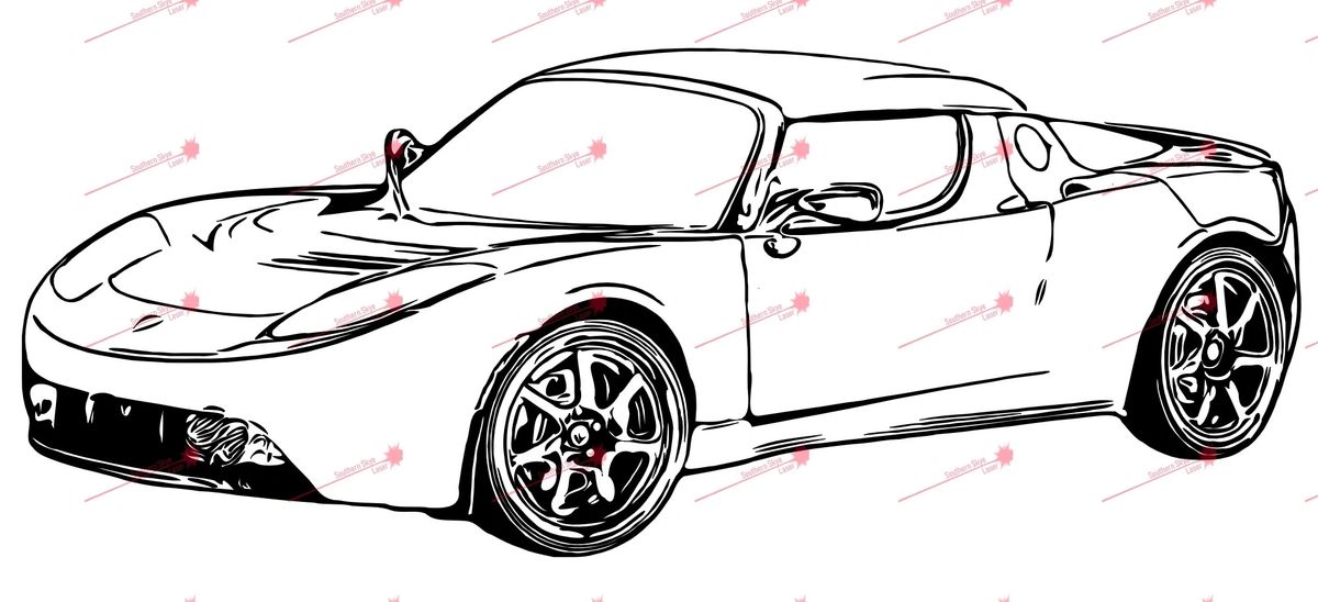 Tesla roadster svg png dxf ai jpg file