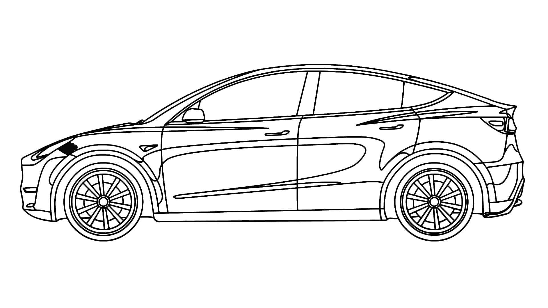 Tesla roadster coloring page