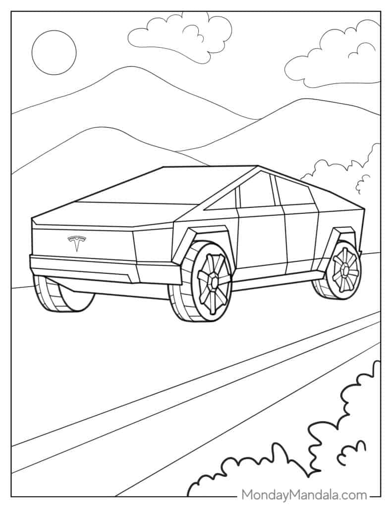 Tesla coloring pages free pdf printables