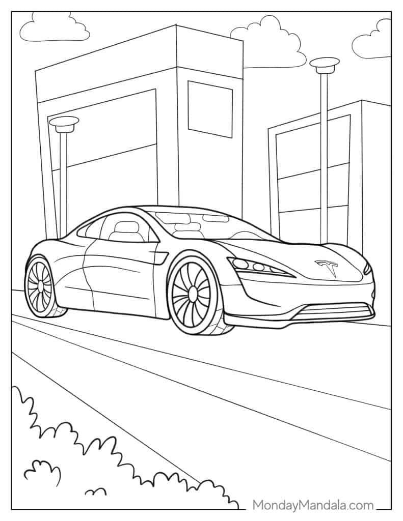 Tesla coloring pages free pdf printables