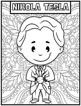 Scientist and inventors coloring pages mindfulness coloring sheets by qetsy