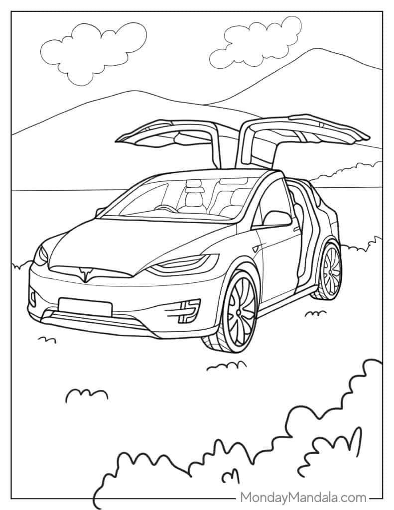 Tesla coloring pages free pdf printables