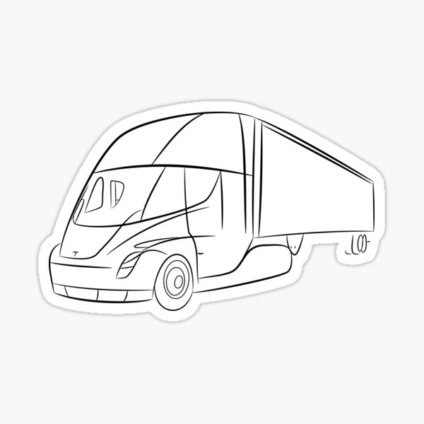 Tesla electric truck semi elon musk future sticker for sale by vittalii