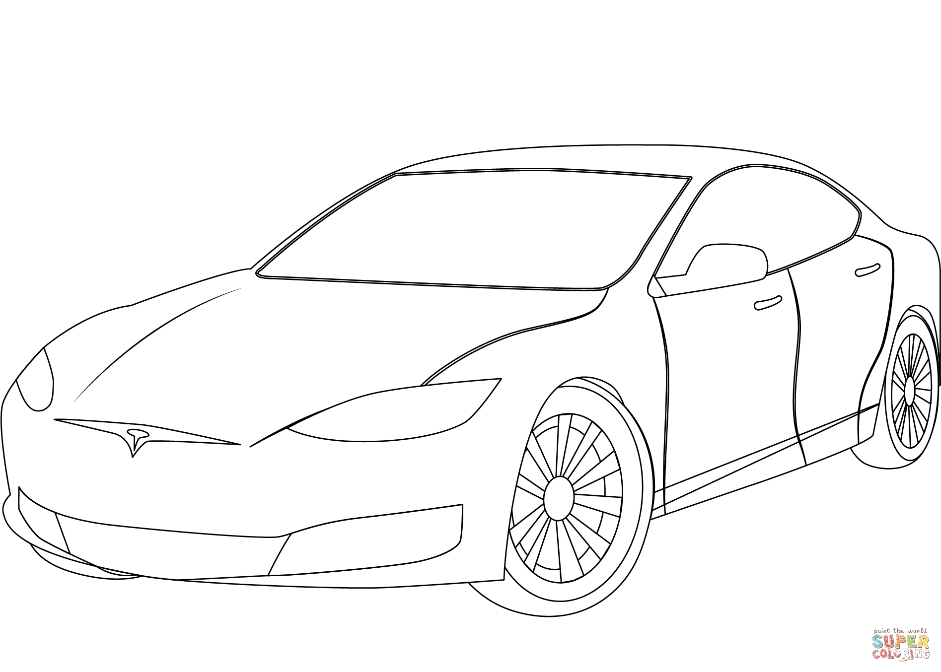 Tesla model s coloring page free printable coloring pages