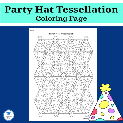 Party hat tessellation coloring pages