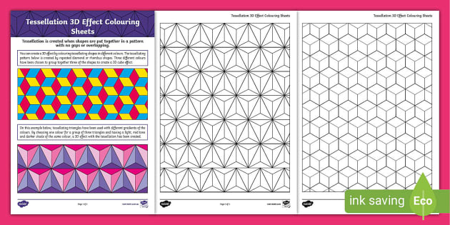 Tessellation d effect colouring sheets teacher made