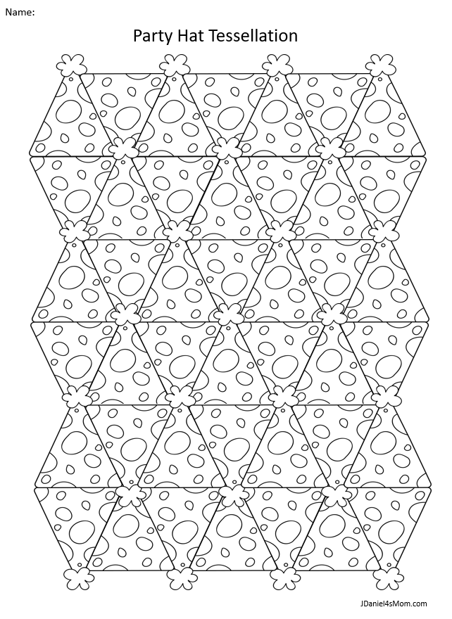 Party hat tessellation coloring pages