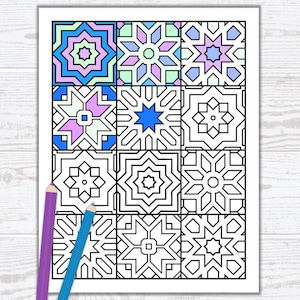 Downloadable tessellation coloring pages