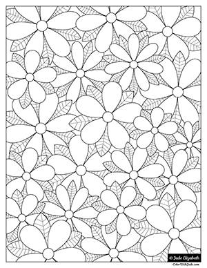 Just flowers coloring page
