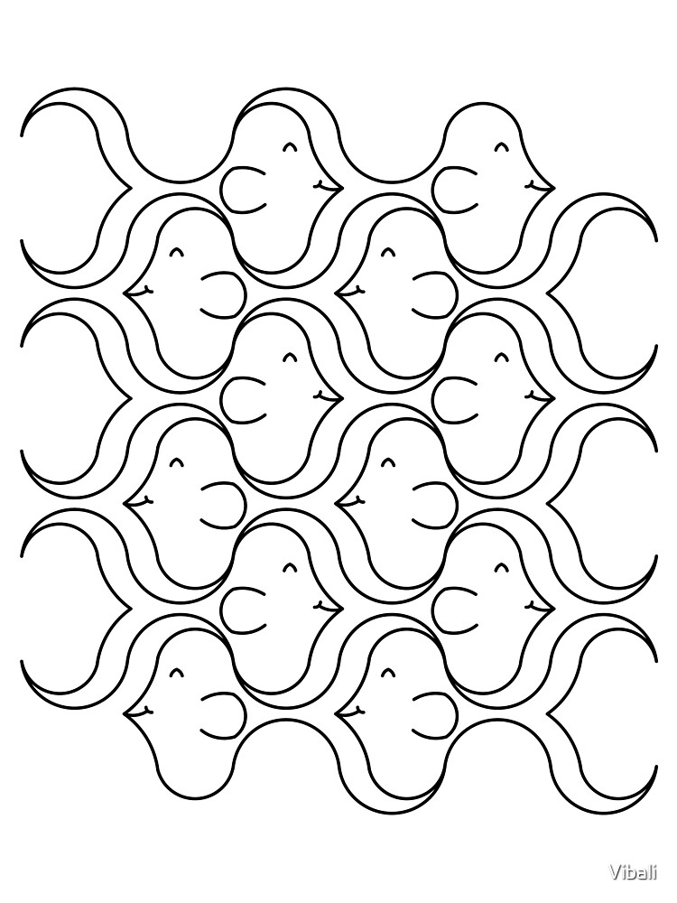 Coloring fish tessellation kids t