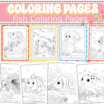 Fish coloring pages tpt