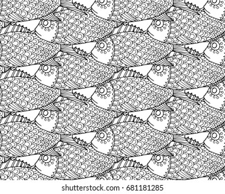 Funny bass fish seamless pattern adult stock vector royalty free