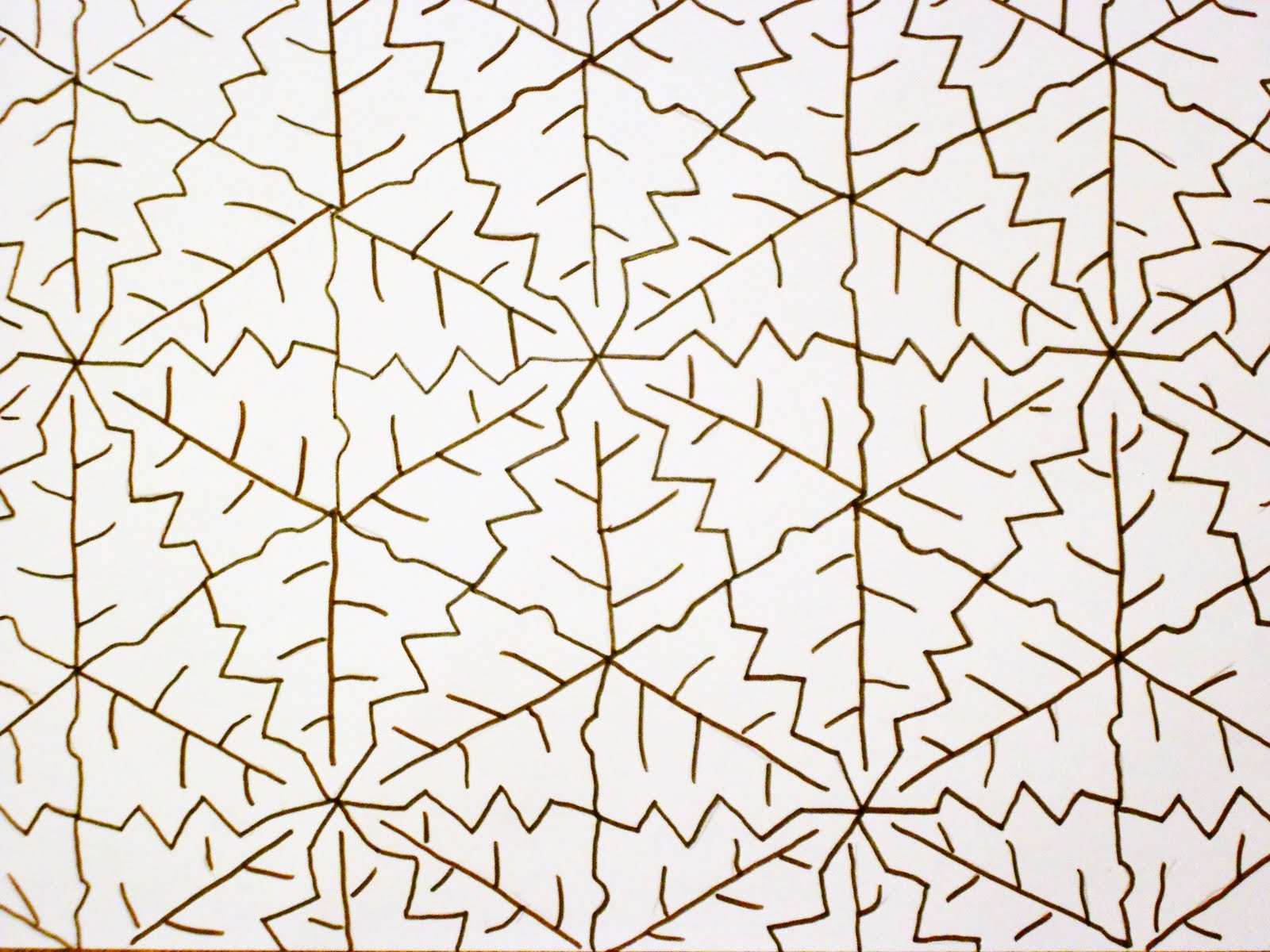 Almost unschoolers fall leaf tessellation coloring sheet