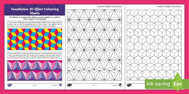 Tessellation d effect colouring sheets teacher made