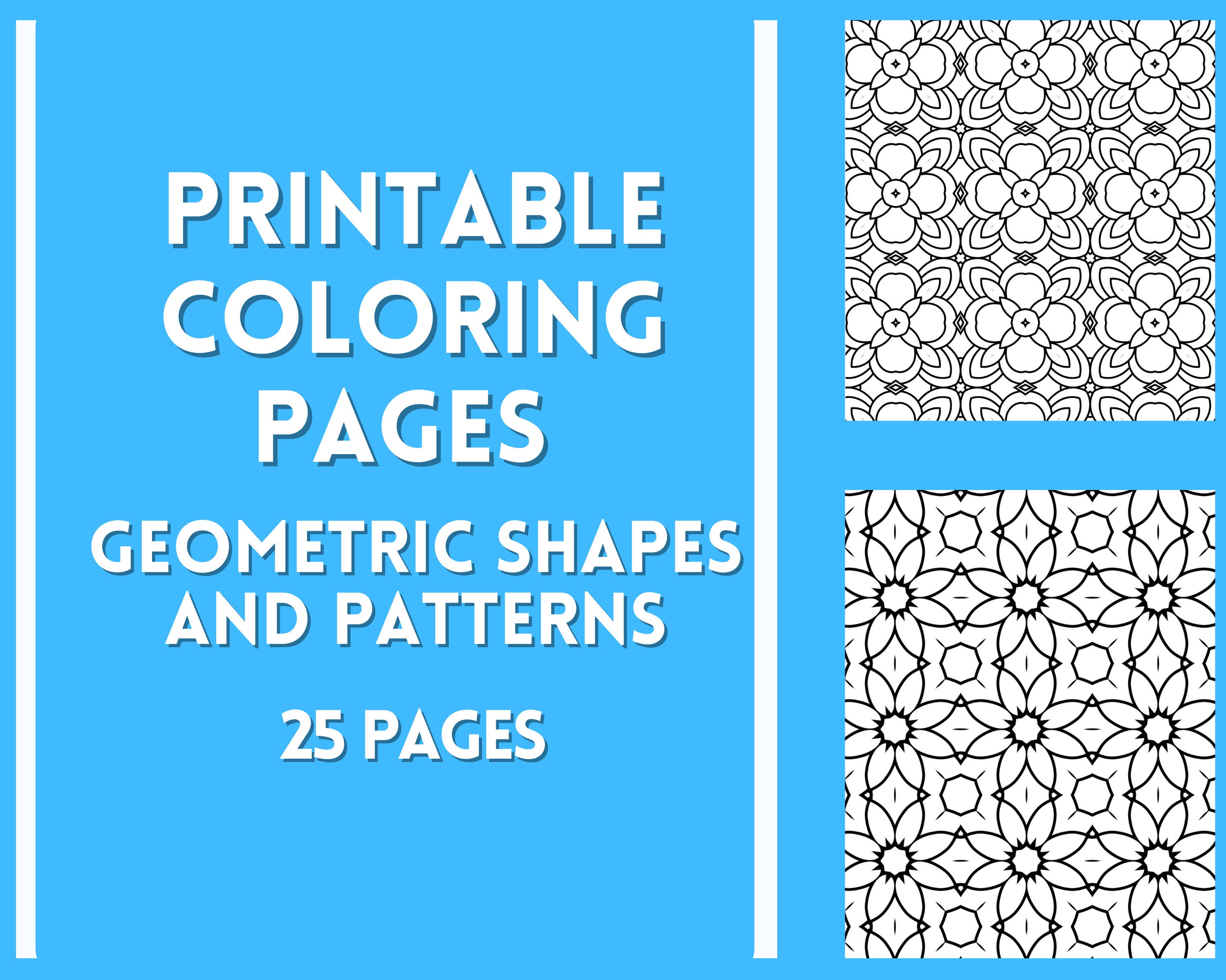 Tessellation geometric shapes and patterns adult coloring pages printable coloring sheets book