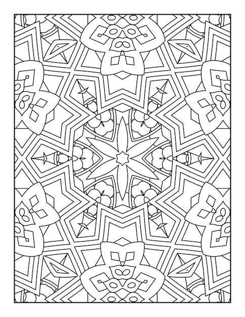 Premium vector mandala coloring page for adults and hand drawn outline mandala coloring book for kids line art