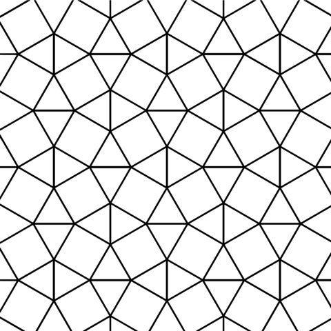 Tessellation with triangle and square tiling coloring page free printable coloring pages