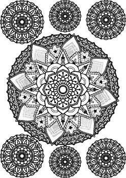 Free mandala tessellations mindfulness coloring page activity worksheet