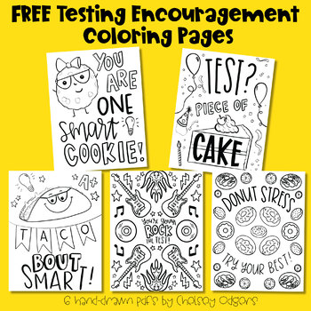 Free testing encouragement coloring pages by hipster art teacher