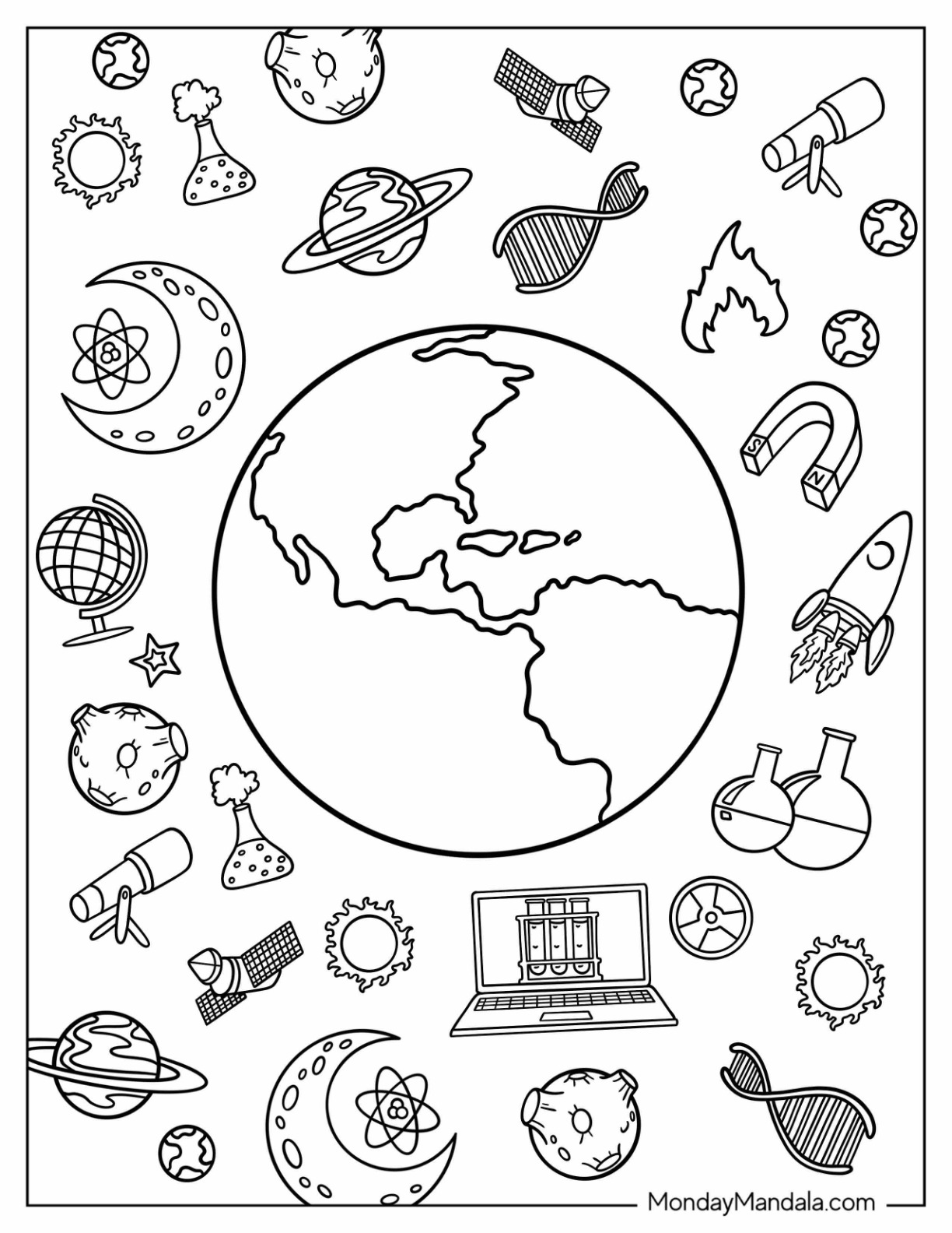 Science coloring pages free pdf printables