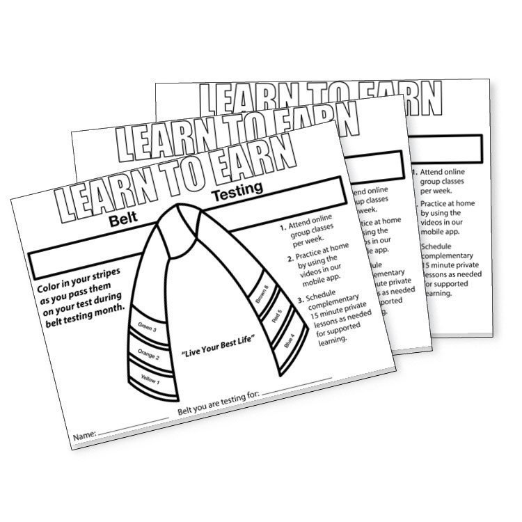 Belt coloring sheets â kids love life skills