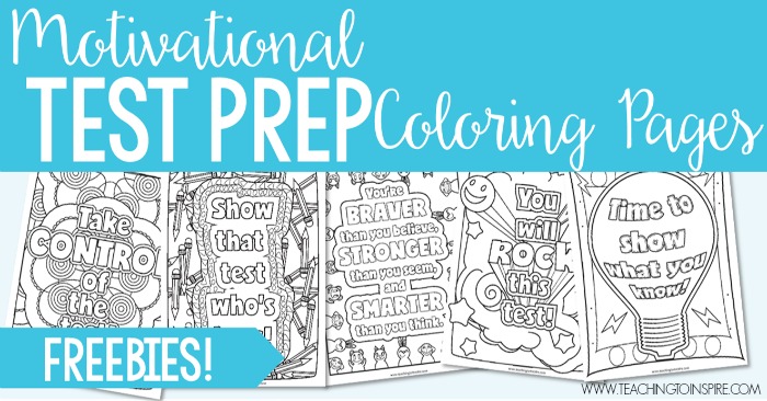 Test prep coloring pages motivational quotes for testing