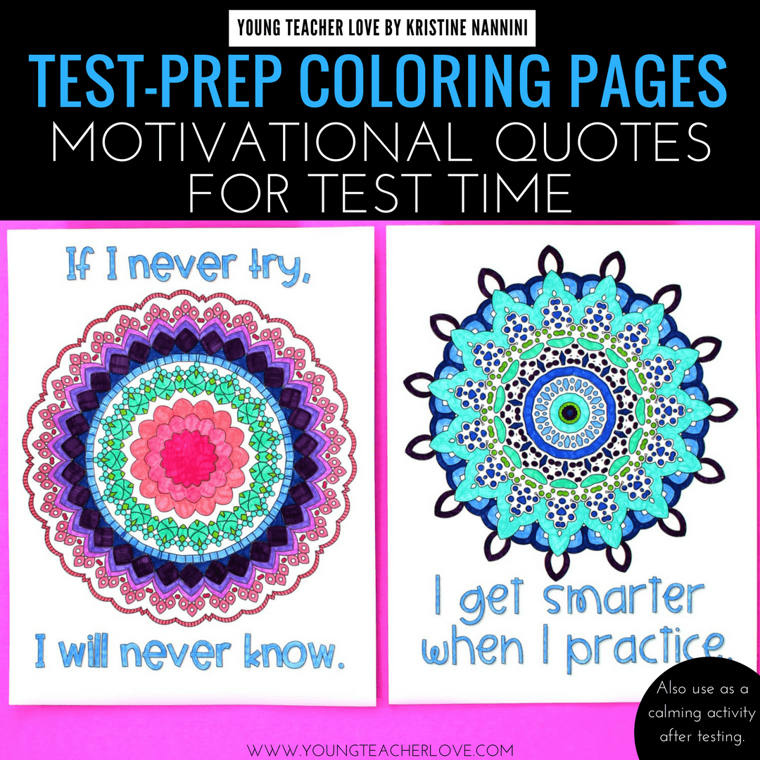 Test prep coloring pages encouragement and motivation for test time