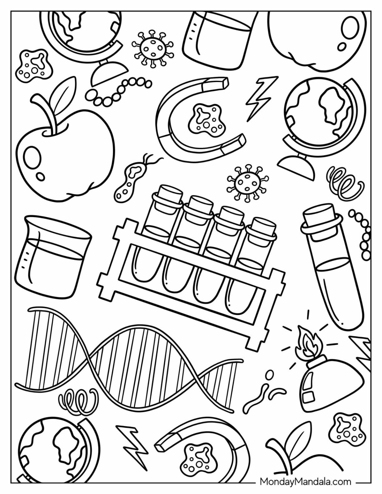 Science coloring pages free pdf printables