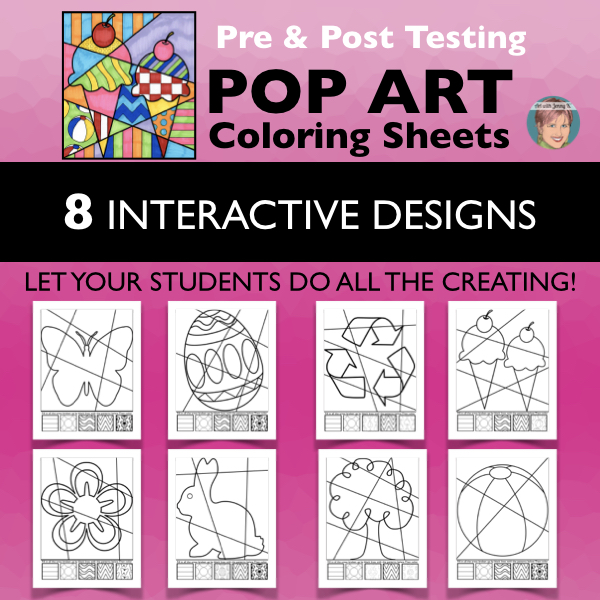 Testing brain break pop art coloring pages