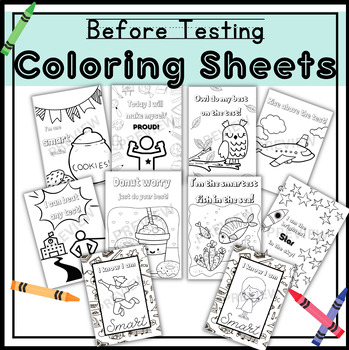 Testing coloring sheets testing motivation test prep activity