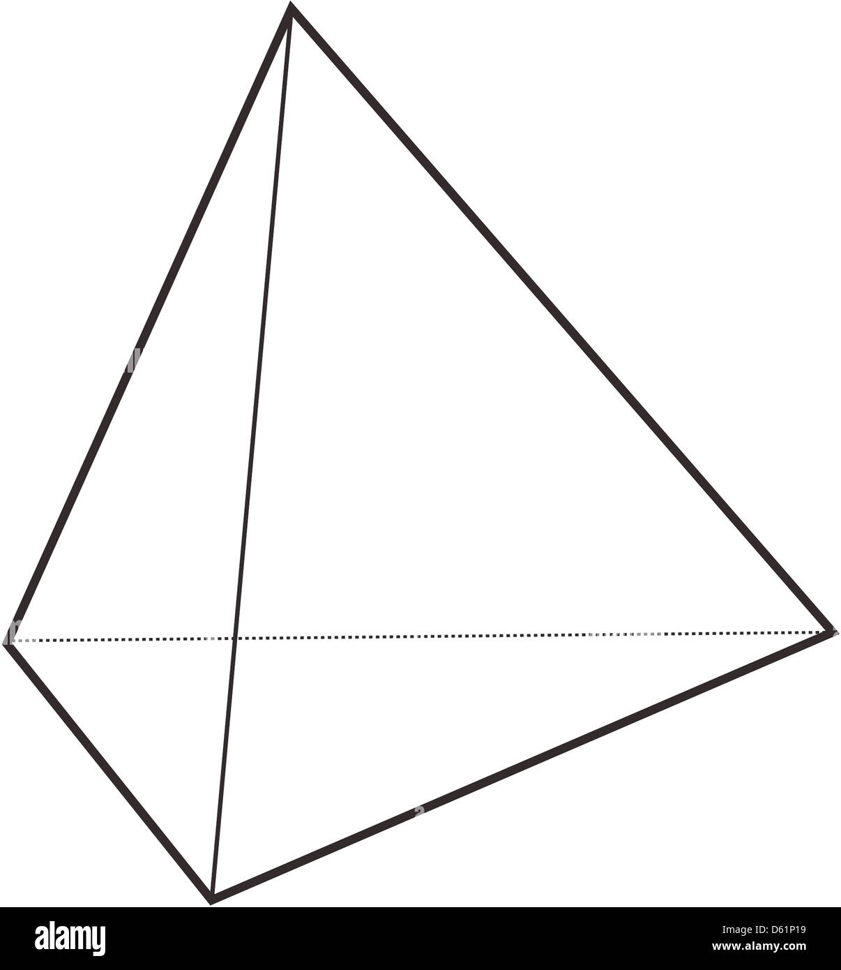 Tetrahedron cut out stock images pictures