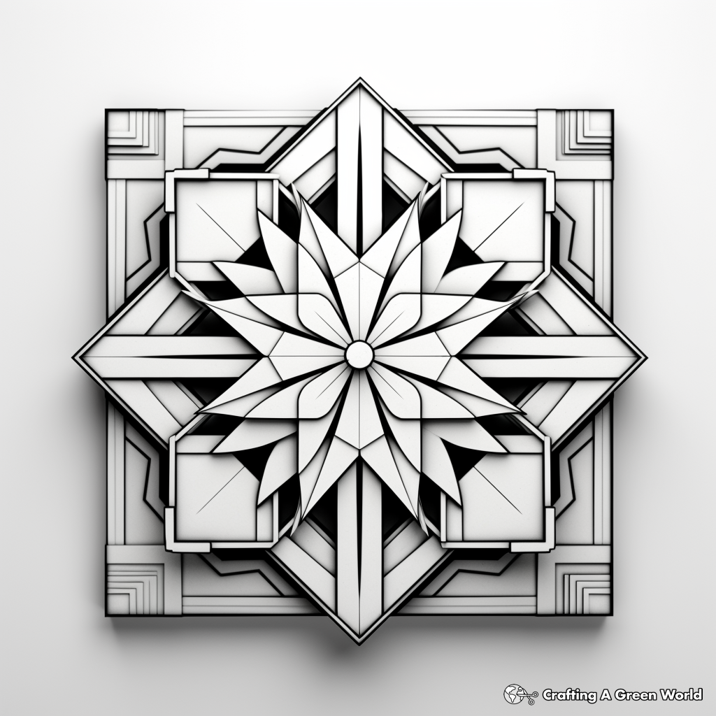 D geometric design coloring pages