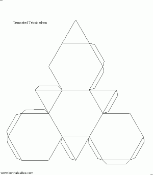 Paper truncated tetrahedron paper crafts diy tutorials box patterns paper models