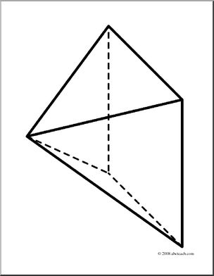 Clip art d solids pyramid coloring page i