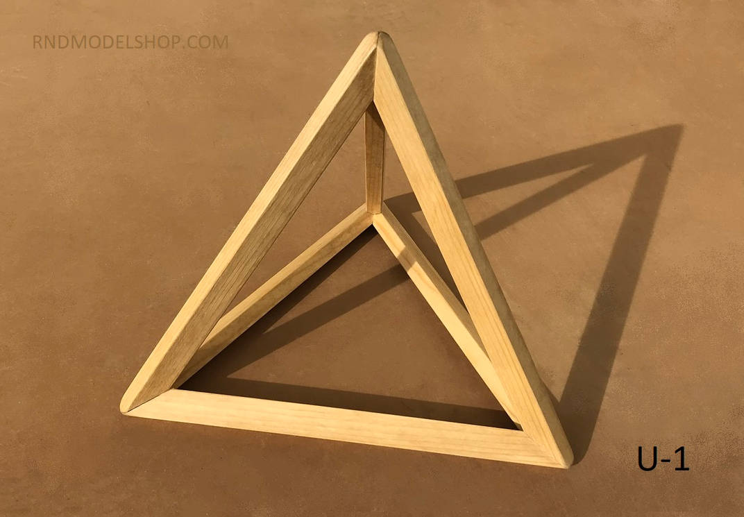 Tetrahedron wood model by rndmodels on