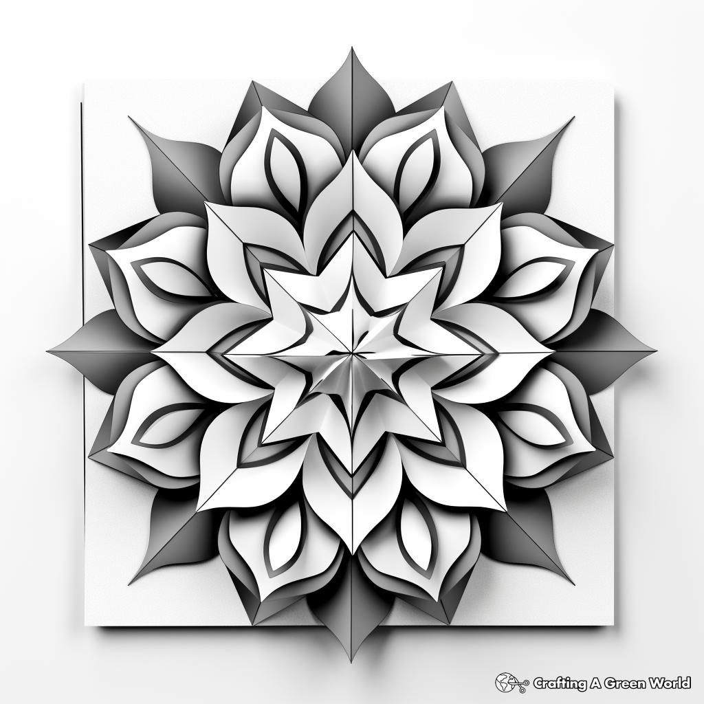 D geometric design coloring pages