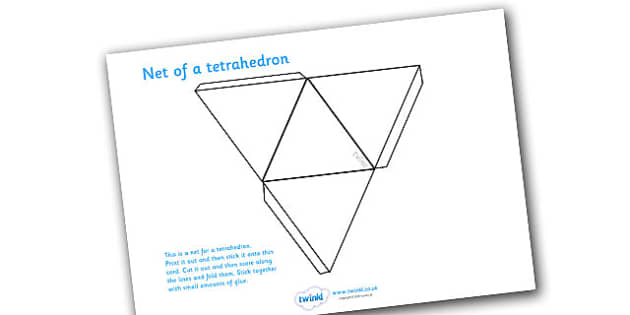 Tetrahedron net template d shapes resources