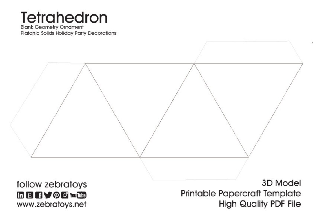 Tetrahedron d papercraft template pdf