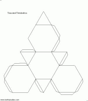 Paper truncated tetrahedron paper crafts diy tutorials box patterns paper models