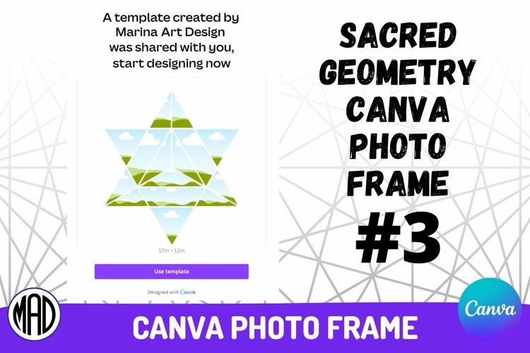 Sacred geometry photo frames in canva template