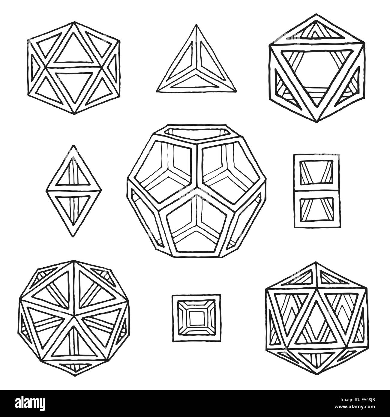 Tetrahedron cut out stock images pictures