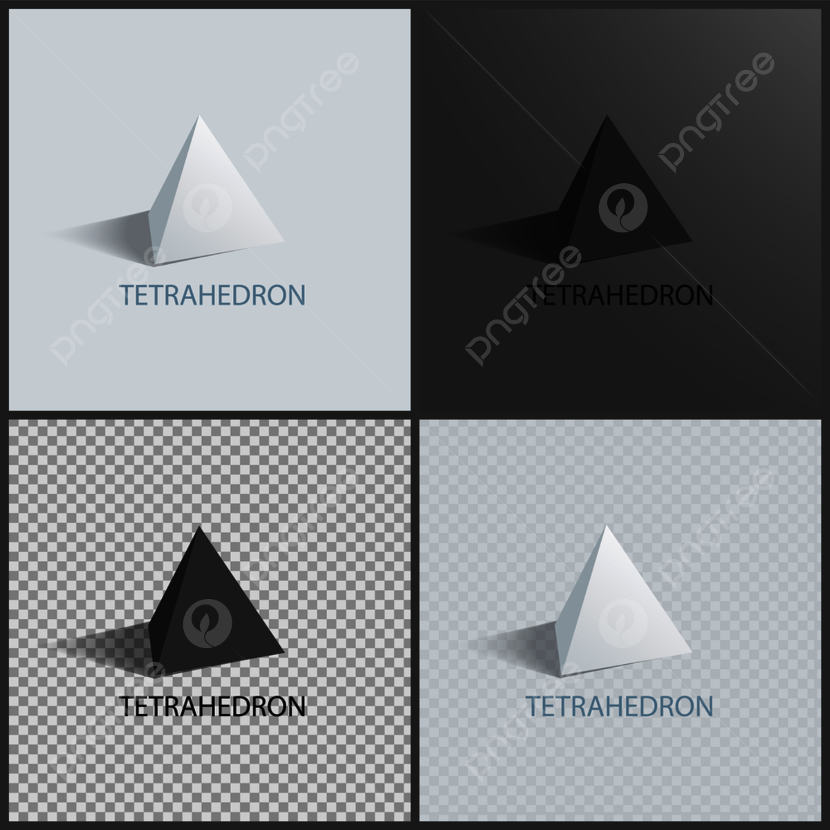 Tetrahedrons figures tetrahedron geometry illustration mockup template download on