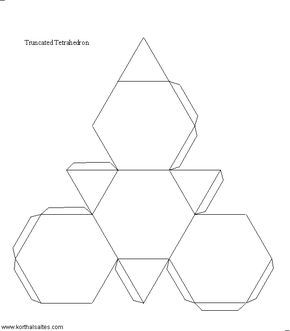 Net truncated tetrahedron paper crafts diy tutorials box patterns paper models