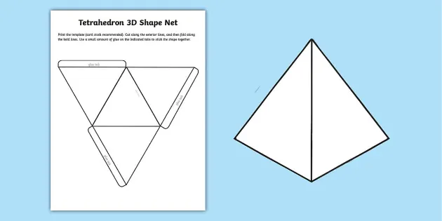 Tetrahedron net d shape grade math usa