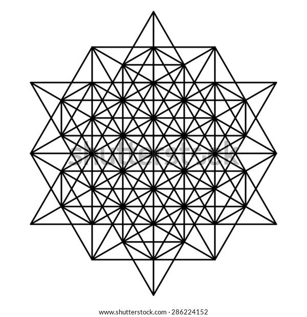 Star tetrahedron geometric drawing stock vector royalty free