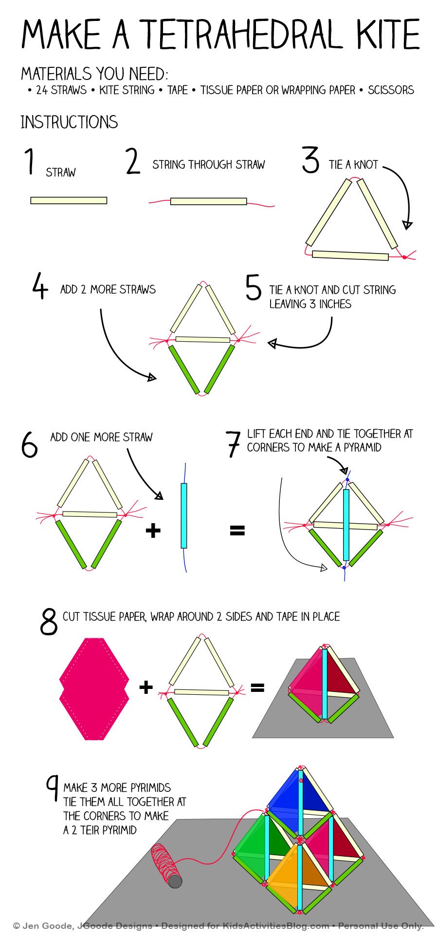 Make a pyramid kite kids activities blog