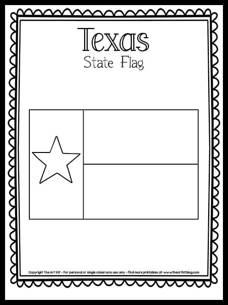 Texas state flag coloring page free printable â the art kit